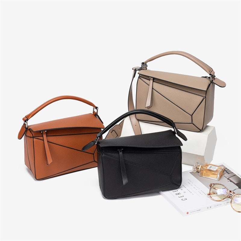 Simple New Style Portable Pu Geometric Bag Bag Crossbody Women'S Bag All-Match Lightweight Large Capacity Doctor Bag - Image 2