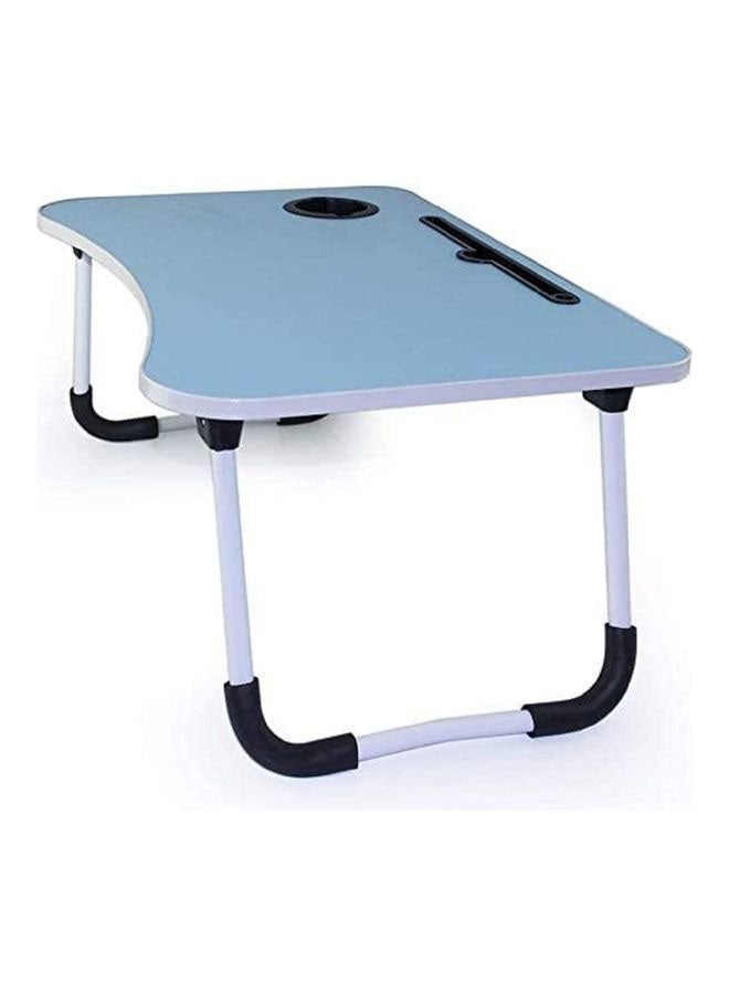 Portable Folding Laptop Table With iPad And Cup Holder Blue 28x60x40cm - Image 2