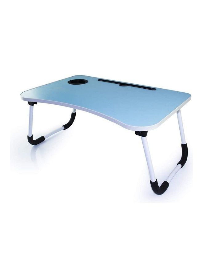 Portable Folding Laptop Table With iPad And Cup Holder Blue 28x60x40cm - Image 1