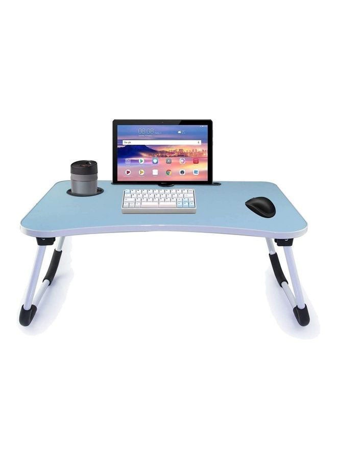 Portable Folding Laptop Table With iPad And Cup Holder Blue 28x60x40cm - Image 3