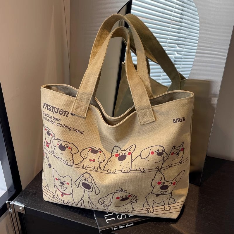 Korean Style Large Canvas Tote Bag for Women - Image 3