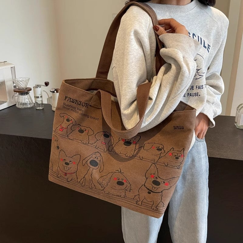 Korean Style Large Canvas Tote Bag for Women - Image 4