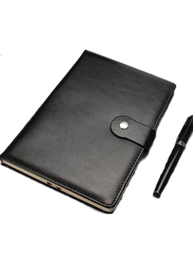 Shen Shi Shen J1025 Black A5/25K Classic Business Notebook With Buckle, Leather Cover, Meeting Notebook, Diary, Customizable - Image 2
