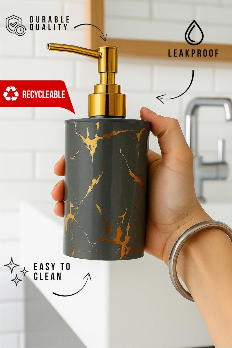 Emoh Roced Refillable Liquid Soap Dispenser. Unbreakable Plastic Dispenser for Sanitizer Lotion Shampoo. Handwash Bottle for Kitchen, Bathroom, Shower, Wash Basin, Sink - 250ML (Grey, Pack of 1) - Image 5