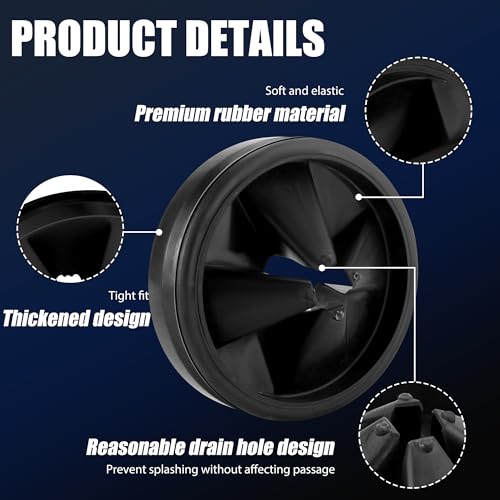 Funmit 3 3/8" Garbage Disposal Splash Guards Sink Baffle QCB-AM Replacement for InSinkErator Evolution Series, Upgraded Funmit Removable Quiet Collar Drain Plugs, Garbage Disposer Accessories, Black - Image 2