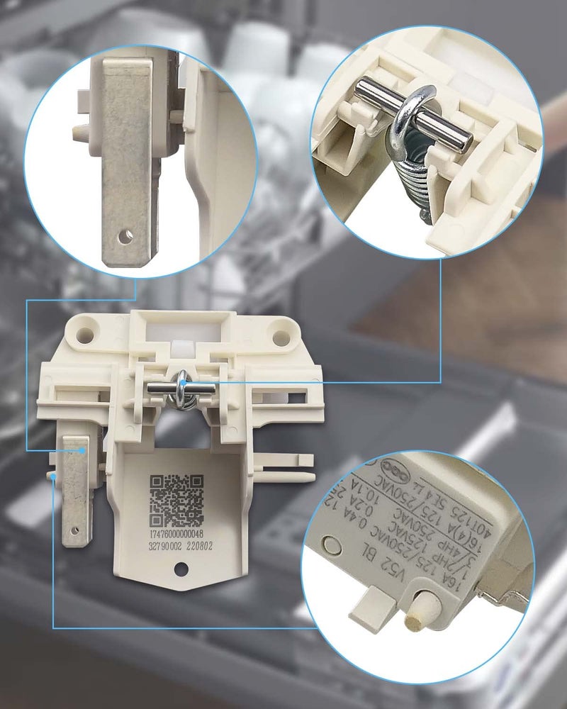 QAGGUM Upgraded DD81-01629A DD81-02132A Dishwasher Door Lock Switch Latch Fit for Samsung Dishwasher DW80F600UTB DW80F600UTS DW80F800UWS DW80F600UTW DW80F600UTW/AA DW80F800UWS DW80F800UWS/AA - Image 2