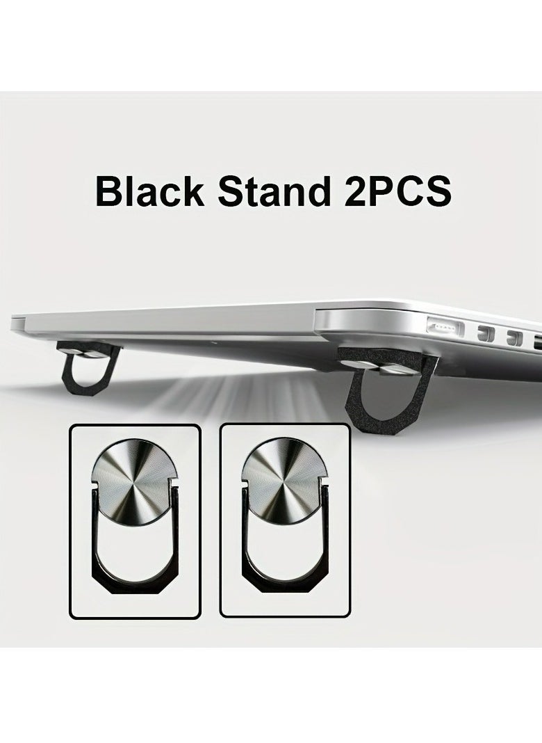 Generic - 2pcs Laptop Stand, Laptop Holder Riser Computer Tablet Stand, Foldable Portable Desktop Holder Compatible,Enhanced Cooling, Foldable & Adjustable - Perfect for All Sizes Notebook, Compact - Image 1