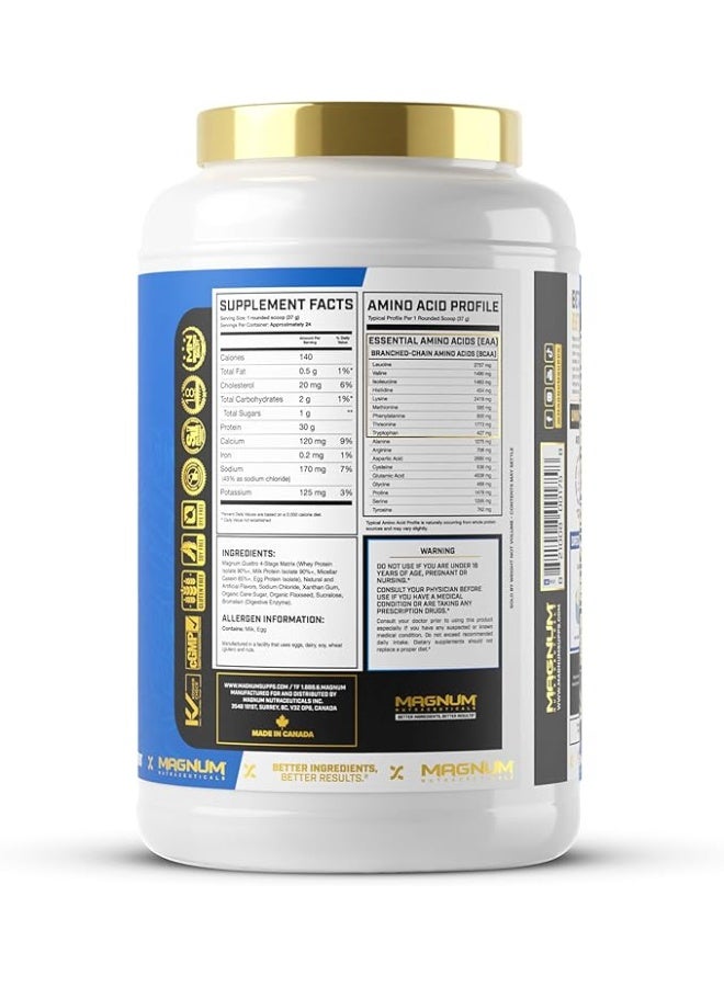 Magnum QUATTRO Magnum Nutraceuticals Whey Protein Powder, Vanilla Soft Serve Ice Cream 2lb – Premium Protein Isolate Blend for Muscle Growth & Recovery - Image 2