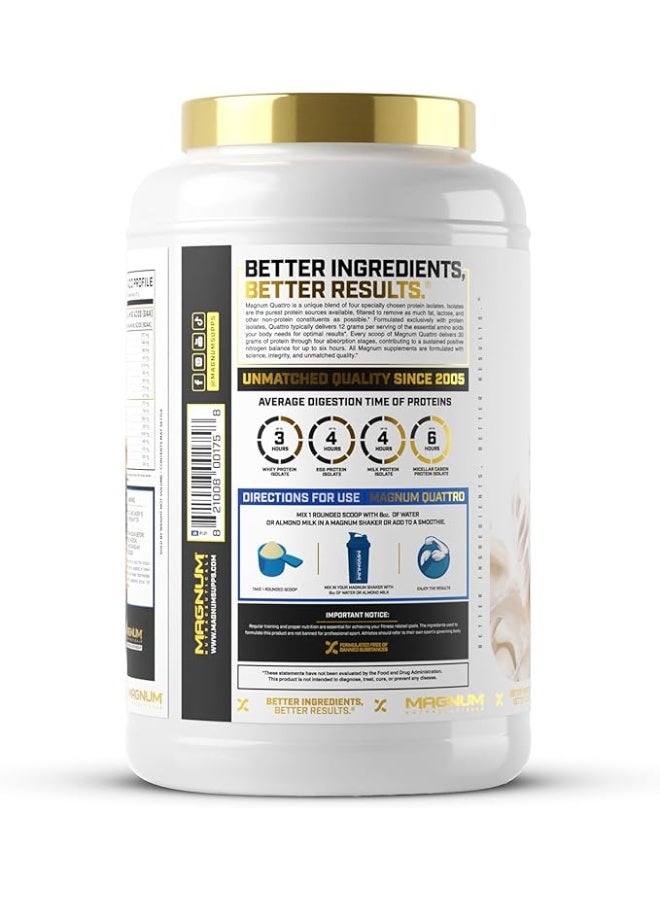 Magnum QUATTRO Magnum Nutraceuticals Whey Protein Powder, Vanilla Soft Serve Ice Cream 2lb – Premium Protein Isolate Blend for Muscle Growth & Recovery - Image 3