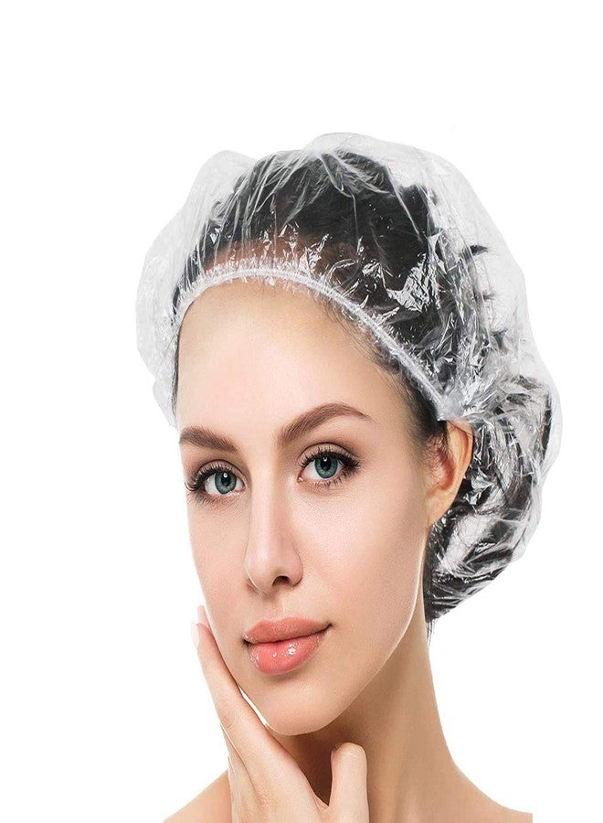 Years calm 50PS Disposable Shower Caps, Plastic Clear Shower Caps, lengthening and thickening Hair Caps for Hair dyeing assistance, Hotel and Hair Salon, Home Use, Portable Travel (Size 20.5"/52cm） - Image 1