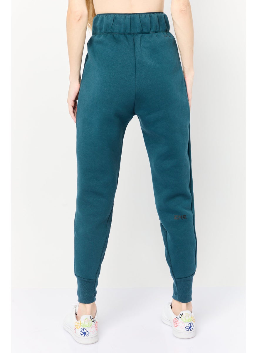 Adidas Women Sportswear Fit Pull On 7/8 Training Leggings, Teal Blue  - Image 4