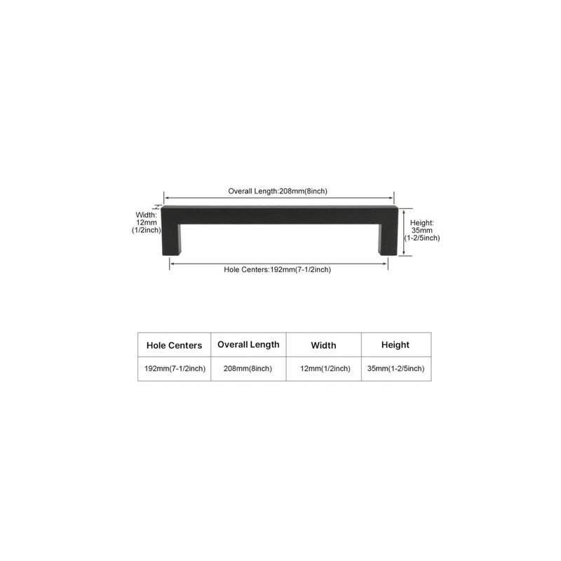 SOLARAE Cupboard Small Handle Closet Black Small Handle, Solid Square Cabinet Handle Black Furniture Pulls Hole Centers Black Cabinet Hrdware, Modern Bedroom Cabinet Handles 1 Pack - Image 2