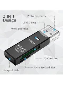 SYOSI USB 3.0 SD Card Reader, Micro SD Card to USB Adapter TF Card Reader Camera Memory Card Reader for PC Laptop  - Image 2