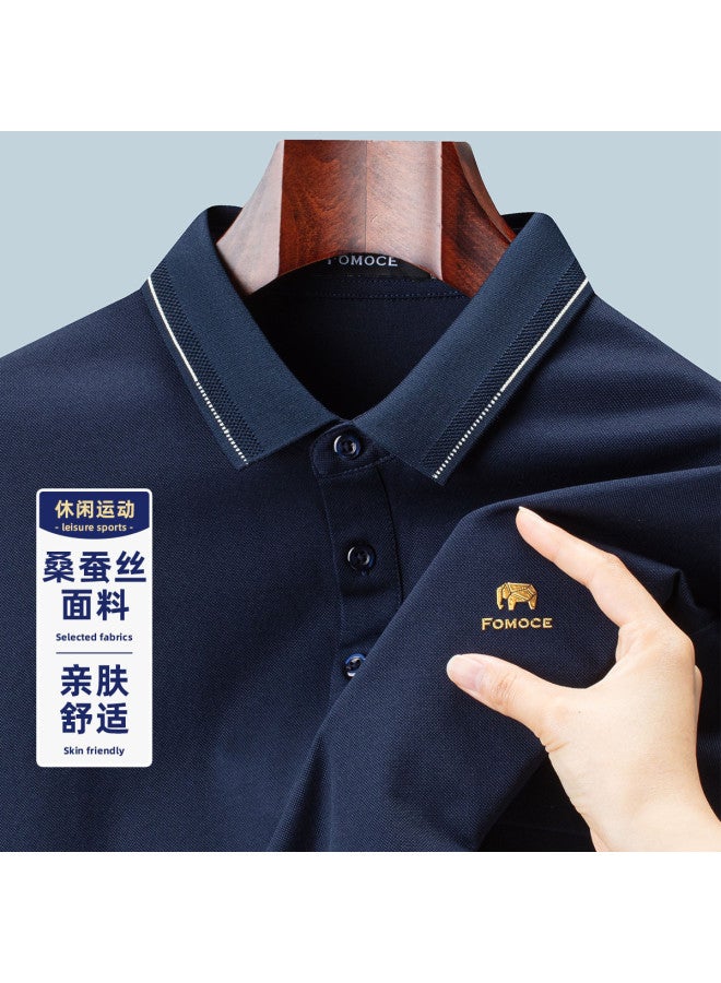 Fomoce 2024 Summer New Color-blocking Collar Printed Men's Short-sleeve Polo Shirt - Image 2