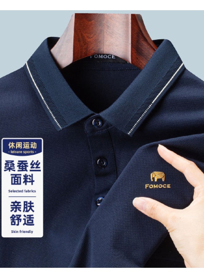 Fomoce 2024 Summer New Color-blocking Collar Printed Men's Short-sleeve Polo Shirt - Image 1