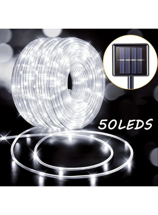 أضواء الحبل الشمسي الأبيض 7 متر 50 LED للأماكن الخارجية 8 أوضاع ديكور الحديقة والفسحة - Image 1