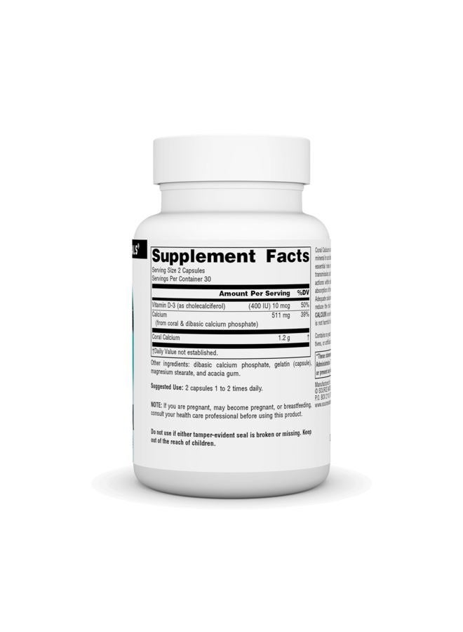 Source Naturals Coral Calcium 600 Mg 60 Capsules Multi - Image 2