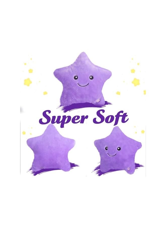 The Bros 11'' LED Cushion, Cuddly Light Pillow LED Star Pillows Colorful Lighting Cushion Glowing Luminous Cushion Velvet Cushion Cover Soft Flashing Pillow Novelty Light Pillow for Toddler Kids  - Image 3