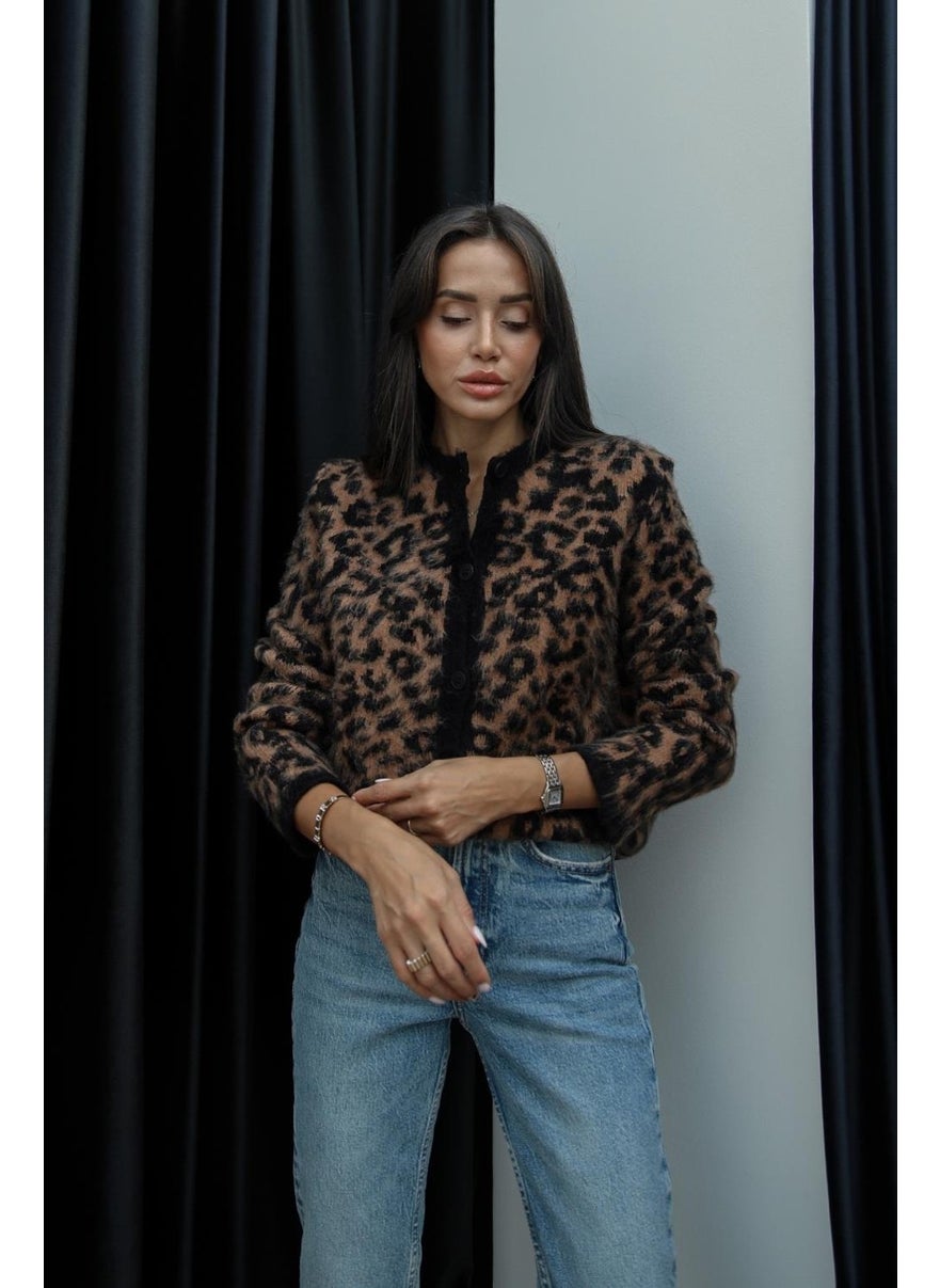 Havoş Nicole Brown Leopard Print Cardigan  - Image 5