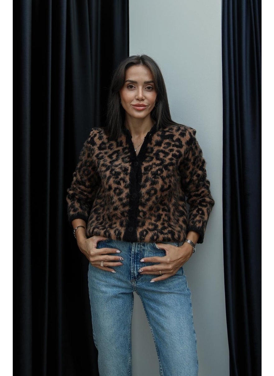 Havoş Nicole Brown Leopard Print Cardigan  - Image 2