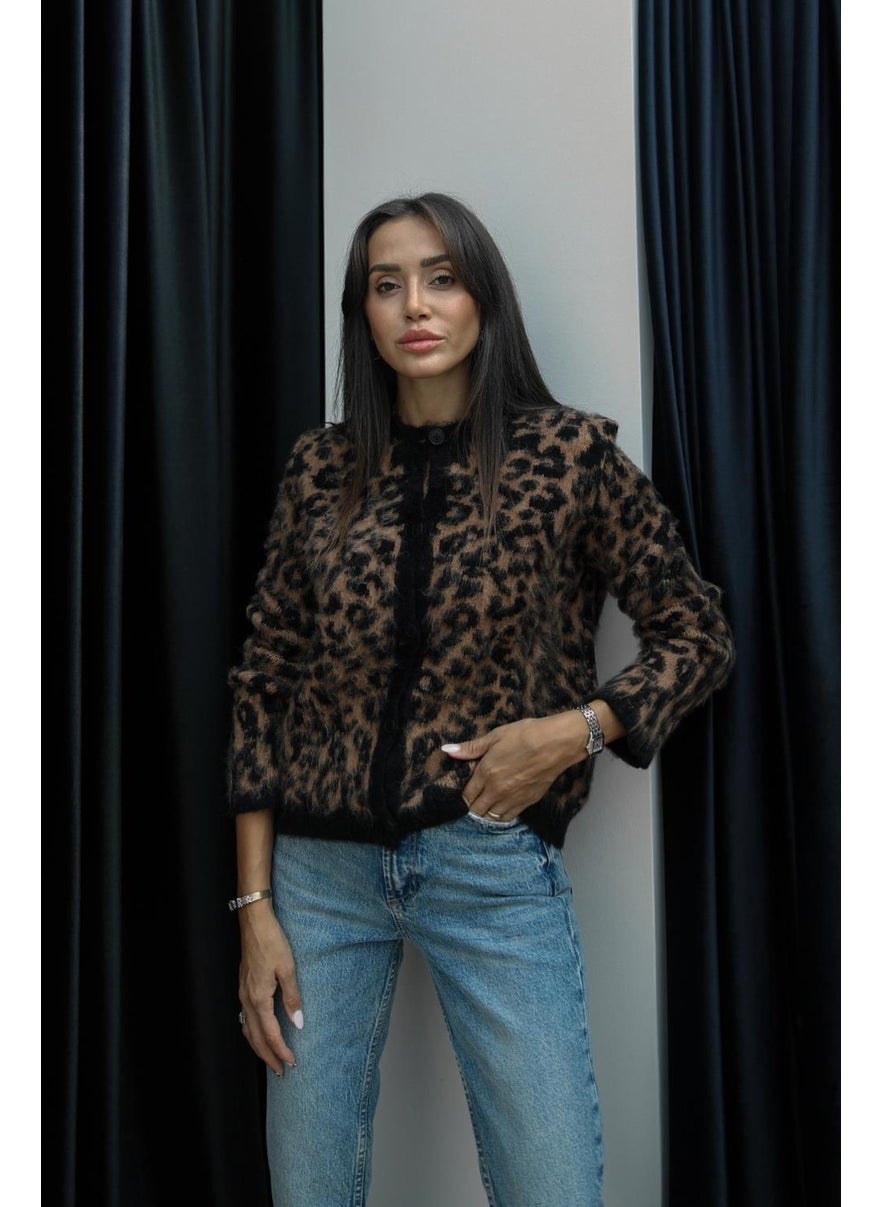 Havoş Nicole Brown Leopard Print Cardigan  - Image 1