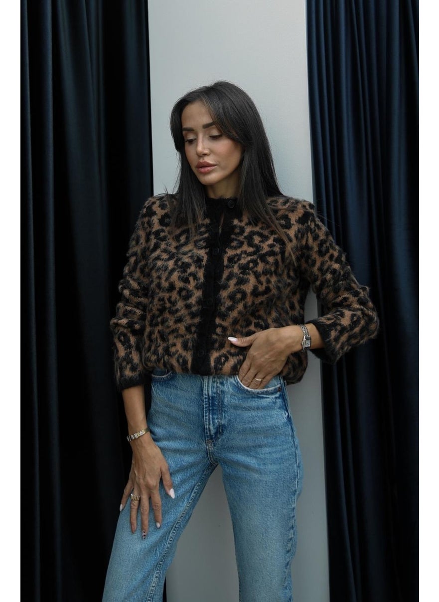 Havoş Nicole Brown Leopard Print Cardigan  - Image 3