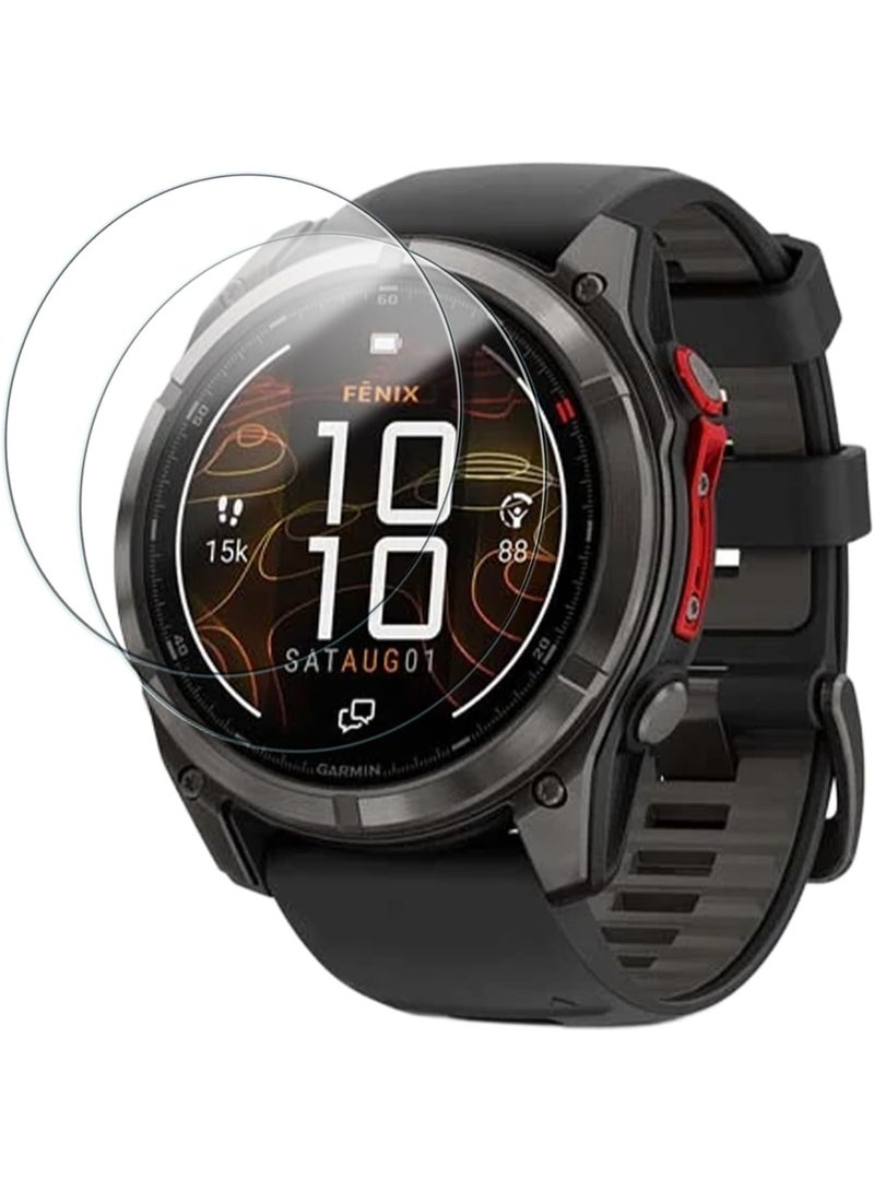 2 Pack Screen Protector for Garmin Fenix 8 Solar 47mm, 9H Tempered Glass Film Anti-Scratch for Garmin Smartwatch - Image 1