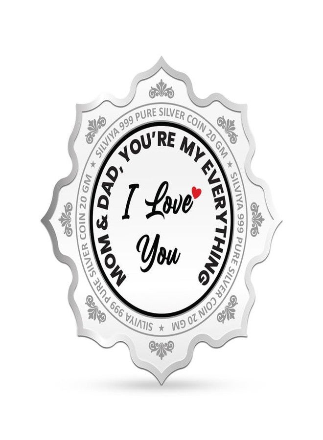 Silviya BIS Hallmarked "Ideal Mom and Dad" 999 Pure Silver Coin (20g) - Lotus Shape - With Certificate of Authenticity - Ideal Gift for Parents - Mom - Dad - Anniversary - Image 3