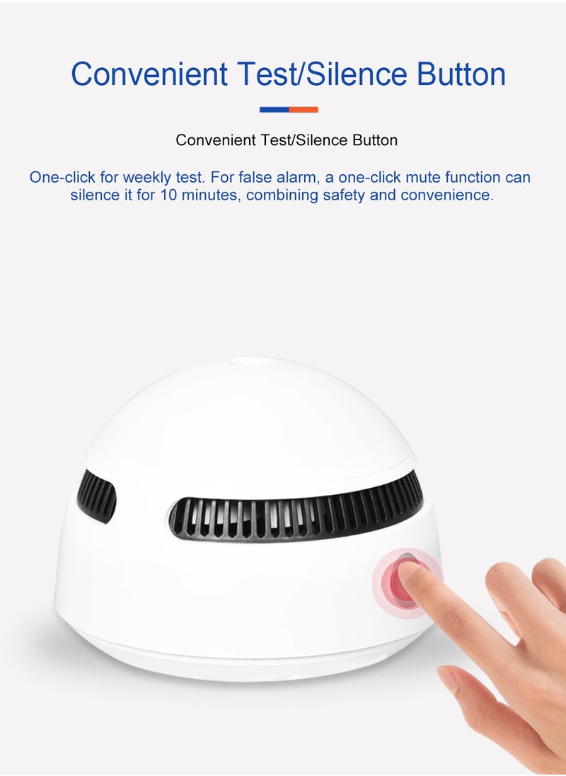 EUREKA SHIELD 10-Year Battery Smoke Detector for Home | 85dB Fire Alarm, Military-Grade Photoelectric Sensor Reduces 70% False Alarms | CE/UL Globally Certified | Easy Install (Adhesive/Screws) Pack of 6  - Image 3