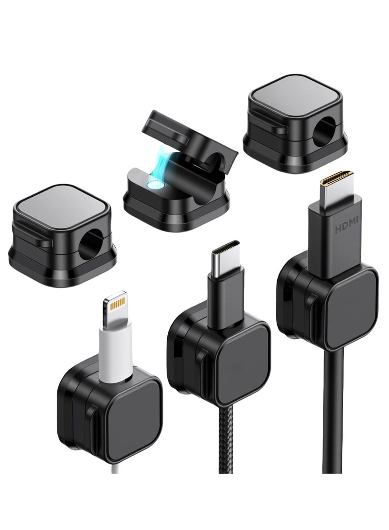 OHAHO 6 Pack Magnetic Cord Organizer - Adjustable Cable Clips for Desk Nightstand Wall & Car | Strong Adhesive Wire Holder for Phone Computer & Office Cable Management Durable Cord Holder for Home Use - Image 1