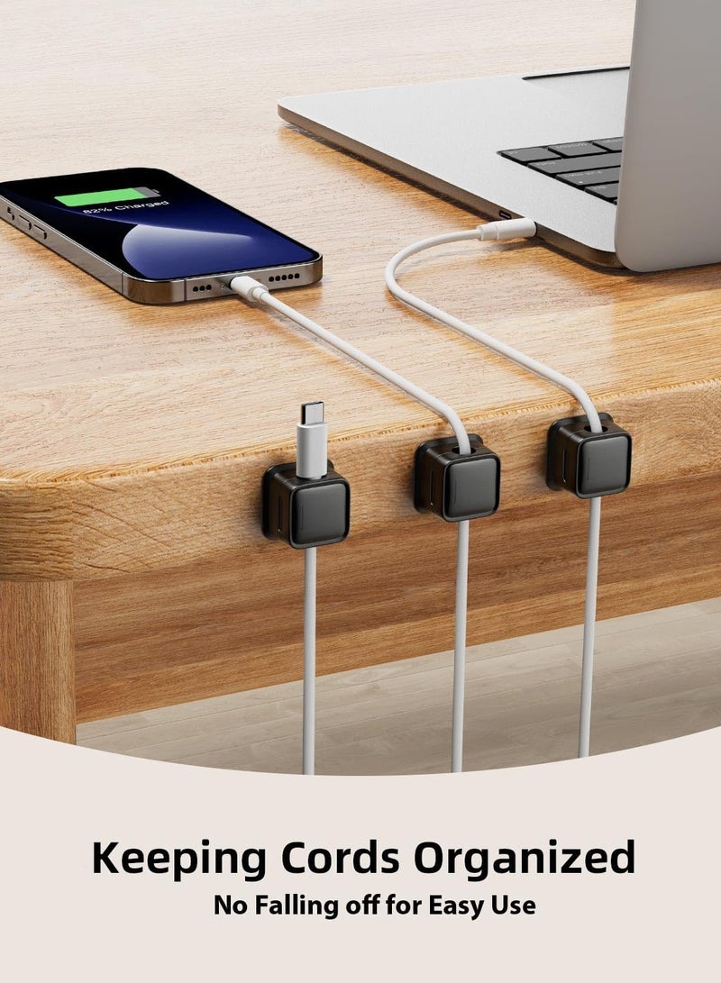 OHAHO 6 Pack Magnetic Cord Organizer - Adjustable Cable Clips for Desk Nightstand Wall & Car | Strong Adhesive Wire Holder for Phone Computer & Office Cable Management Durable Cord Holder for Home Use - Image 2