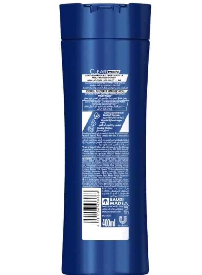 كلير مين شامبو كلير للرجال المضاد للقشرة، بتركيبة كول سبورت مينثول، تأثير تبريد عميق 10 أضعاف، 400 مل - Image 3