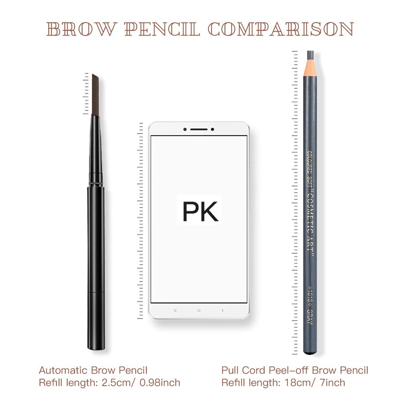 LSxia Waterproof Eye-Brows Pen-cil Set, Pull Cord Peel-off Eyebrow Pencil Microblading Eyebrow Pen Supplies Kit, White Eye-Liner Pencil and Eyebrows Tool Tattoo Makeup For Marking (5+1 Gray) - Image 2