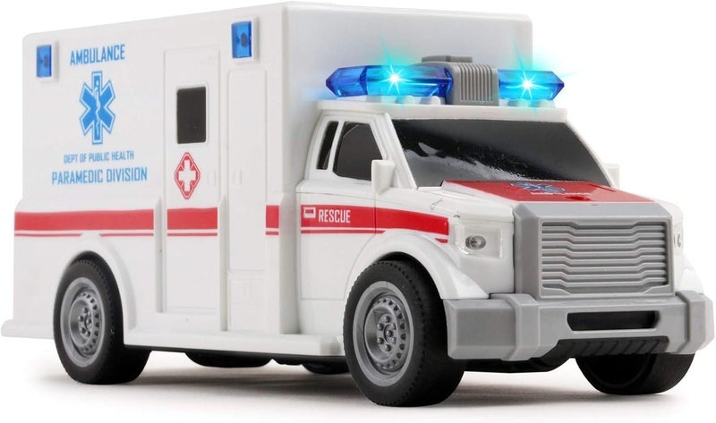 Vokodo Rescue Ambulance Friction Powered Toy Car with Lights and Sounds - 1:20 Scale Medical Transport Vehicle for Kids - Image 1