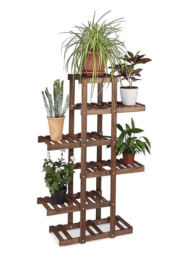 HOME TASTE Hometaste Indoor Plant Stand Rack, Bamboo 5-Tier Flower Pot Holder Organizer For Multiple Plants, Outdoor Wood Plant Shelves Corner Display Rack For Balcony Garden Living Room Patio Office 