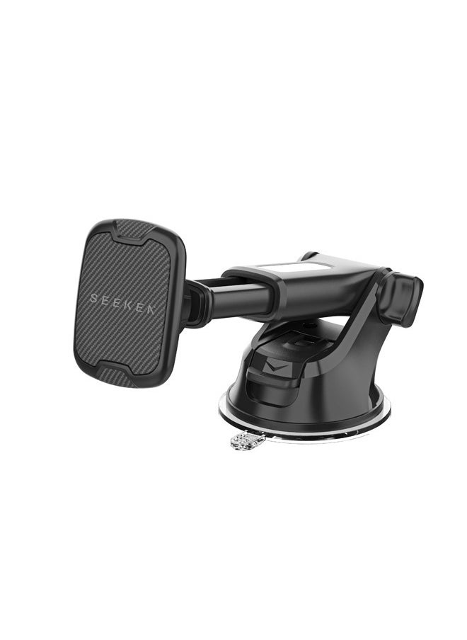 Seeken - SEEKEN Car Phone Holder for Dashboard/Windshield - Black | Vehicle Mount | Hands-Free | Magnetic Holder | Fast Charging | Premium Design | High-Quality. - Image 1
