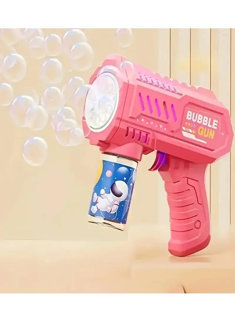 MASIA Automatic Electric Bubble Gun – Pink – Includes 4 Batteries and 2 Bubble Solution Bottles – Perfect for Outdoor Parties, Weddings, Eid, and Birthday Gift  - Image 1
