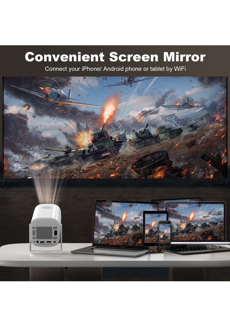 Gasin Smart Android Projector with HDMI-IN – Allwinner H713 CPU, 1GB+8GB, Android 11, 200 Lumens, 720P HD, Dual-Band WiFi 2.4G/5G, Bluetooth  - Image 2