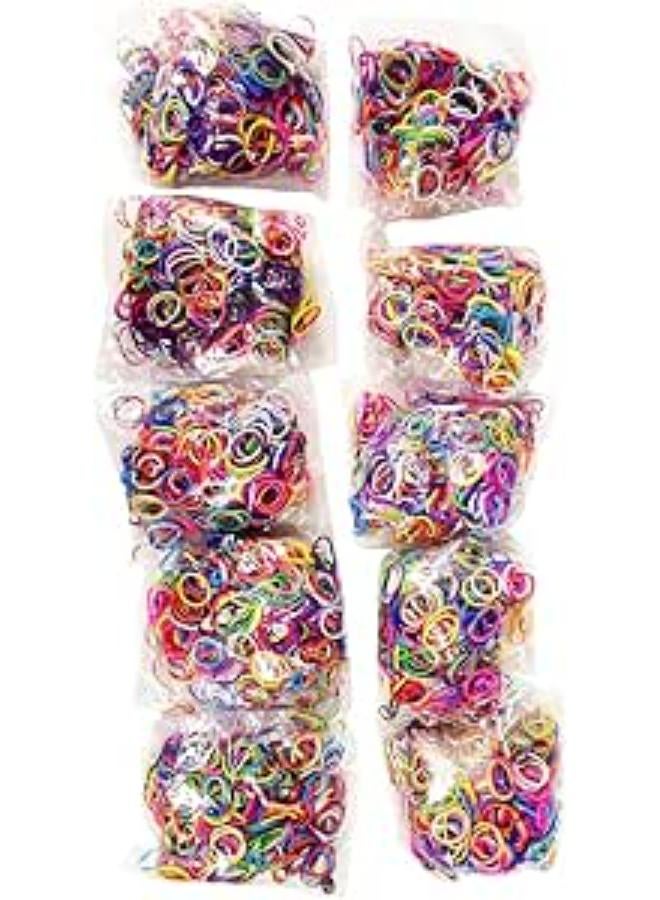 مجموعة أدوات حرفية للأطفال من بلو دوت تريدينج، مكونة من 6000 قطعة من أشرطة مطاطية متعددة الألوان مع سوار قوس قزح، عبوة إعادة تعبئة