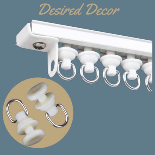 Desired Decor Shuttle M Channel Curtain Track Runner, Glider, Accessories - Plastic Slider with Hooks (20 Nos) - Image 5