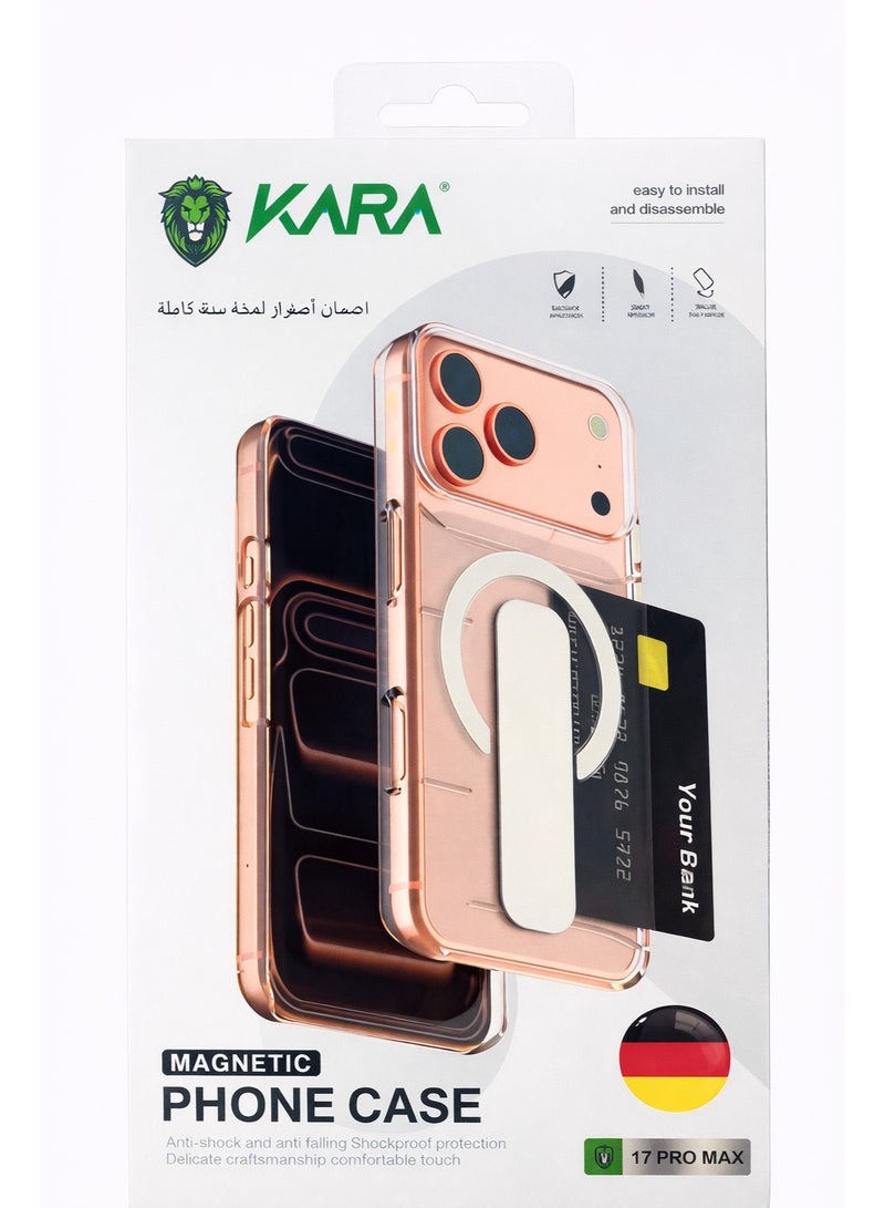 كارا كفر ايفون 17 بروماكس بحواف مرتفعه. كفر شفاف بتقنية المانية ضد الاصفرار. كفر جوال يدعم الشحن اللاسلكي ماج سيف. جراب ايفون 17 بروماكس قوي ضد الخدش والصدمات. غلاف جوال شديد الصفاء. غلاف ايفون 17 برو ماكس خفيف وقوي بحواف امنه. - Image 1