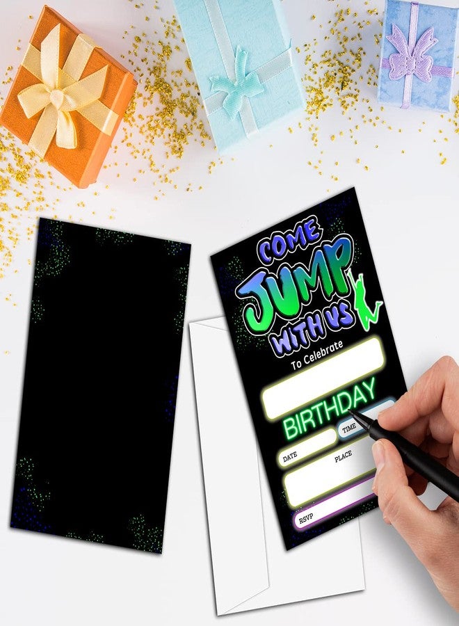 NYCTUG Come Jump With Us Birthday Invitation(4" X 6"), Trampoline Birthday Jumping Party Double-Sided Invites- 20 Invitations With Envelopes-Party Supplies-A19 - Image 3