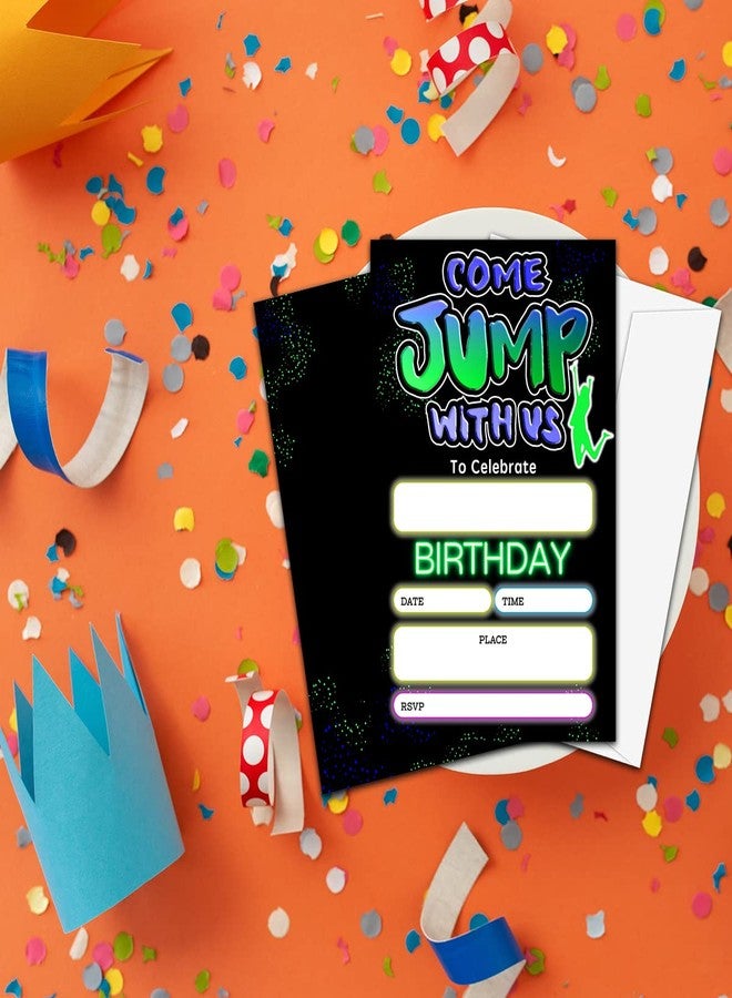 NYCTUG Come Jump With Us Birthday Invitation(4" X 6"), Trampoline Birthday Jumping Party Double-Sided Invites- 20 Invitations With Envelopes-Party Supplies-A19 - Image 5