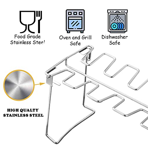 RTT Chicken Leg And Wing Rack For Grill Smoker Oven - Easy To Use 14 Slots Chicken Leg Rack - High Grade Stainless Steel Chicken Wing Rack Chicken Drumstick Holder For Perfect Cook - Image 4