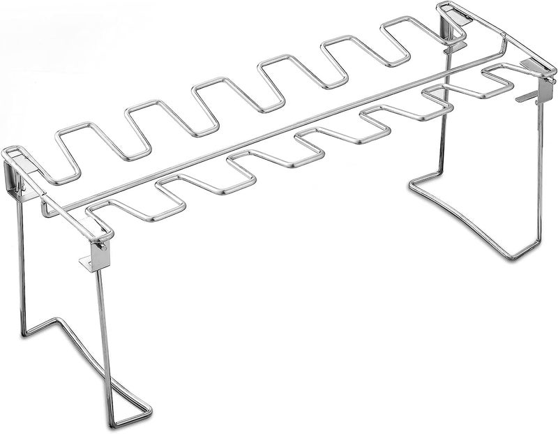 RTT Chicken Leg And Wing Rack For Grill Smoker Oven - Easy To Use 14 Slots Chicken Leg Rack - High Grade Stainless Steel Chicken Wing Rack Chicken Drumstick Holder For Perfect Cook - Image 1