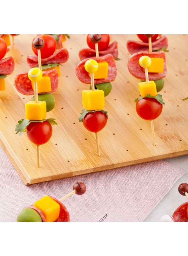 Restaurantware 12 x 12 x 1 Inch Pick Stand, 1 Sturdy Skewer Holder - With 20 Slots, Sustainable, Bamboo Pick Holder, For Buffets, Banquets, Or Catering Events, Party Supplies - Image 3