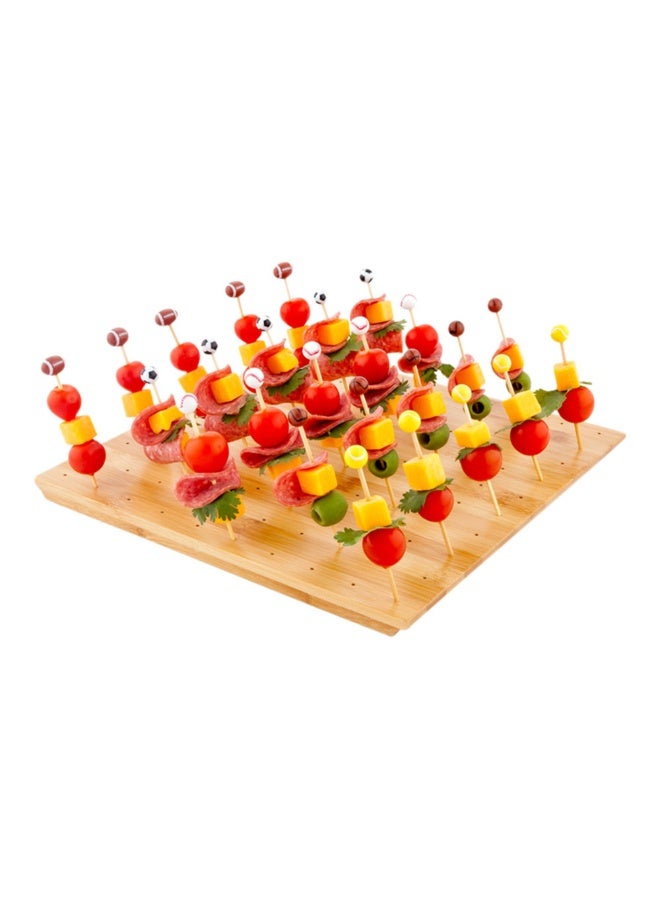 Restaurantware 12 x 12 x 1 Inch Pick Stand, 1 Sturdy Skewer Holder - With 20 Slots, Sustainable, Bamboo Pick Holder, For Buffets, Banquets, Or Catering Events, Party Supplies - Image 2