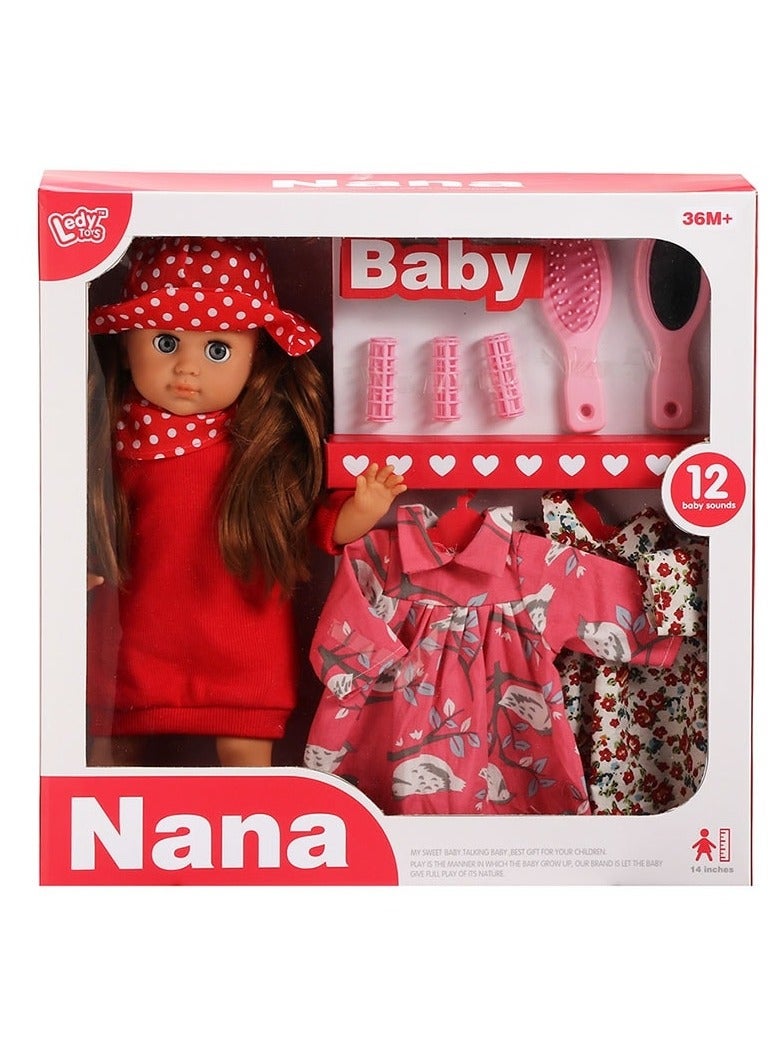 Ledy Toys Nana Doll That Sings Greek with 2 Dresses 35cm