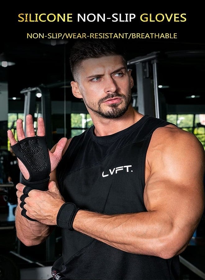 BROGBUS Neoprene Weight Lifting Workout Gym Gloves With Wrist Support For Men And Women (Medium, Black) - Image 3