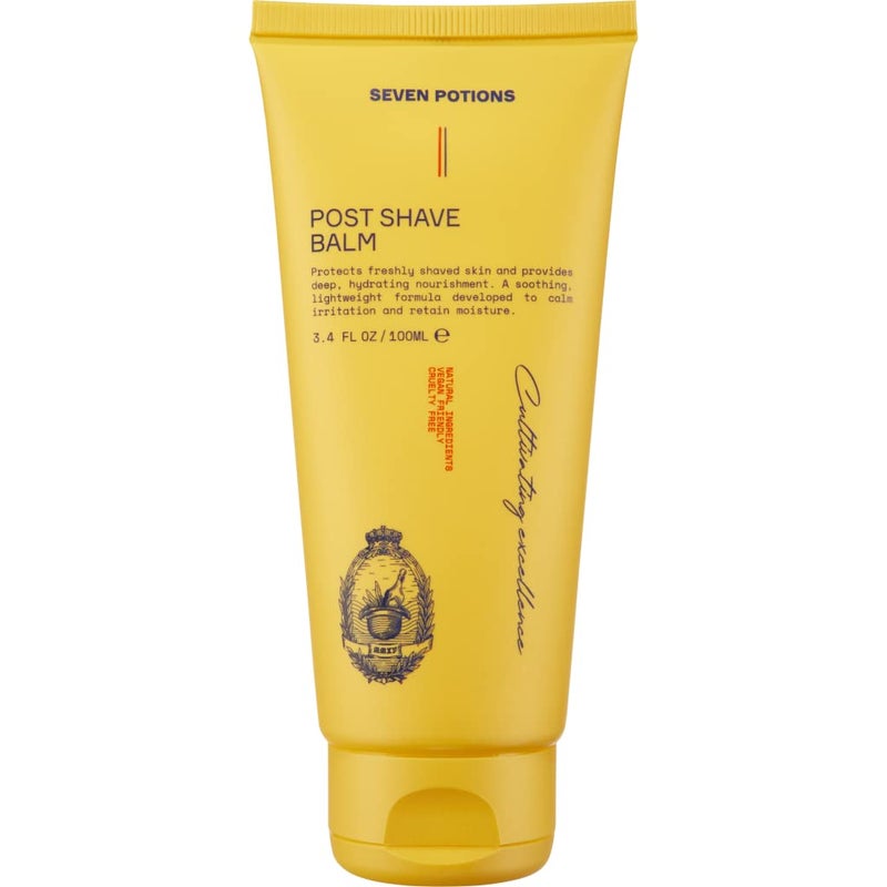 SEVEN POTIONS Post Shave Balm for Men  Calms Skin Irritation Retains Moisture  Soothing Hydrating Lightweight Formula  Natural Vegan CrueltyFree Aftershave Lotion 34 FL OZ